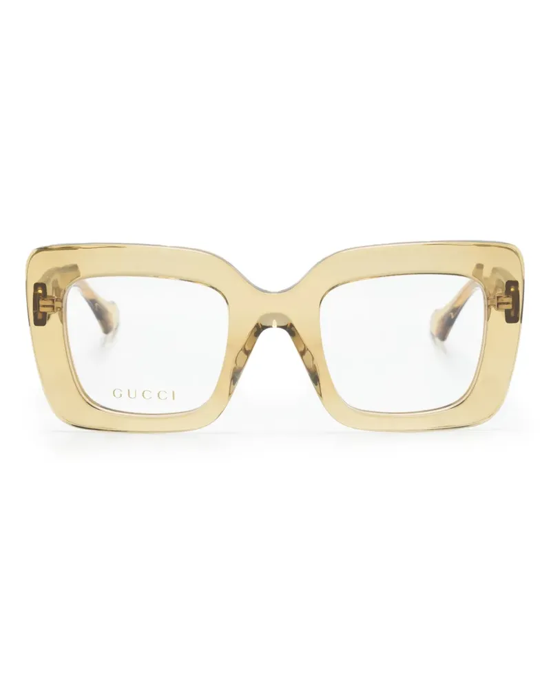 Gucci Brille mit eckigem Gestell - Gelb Gelb