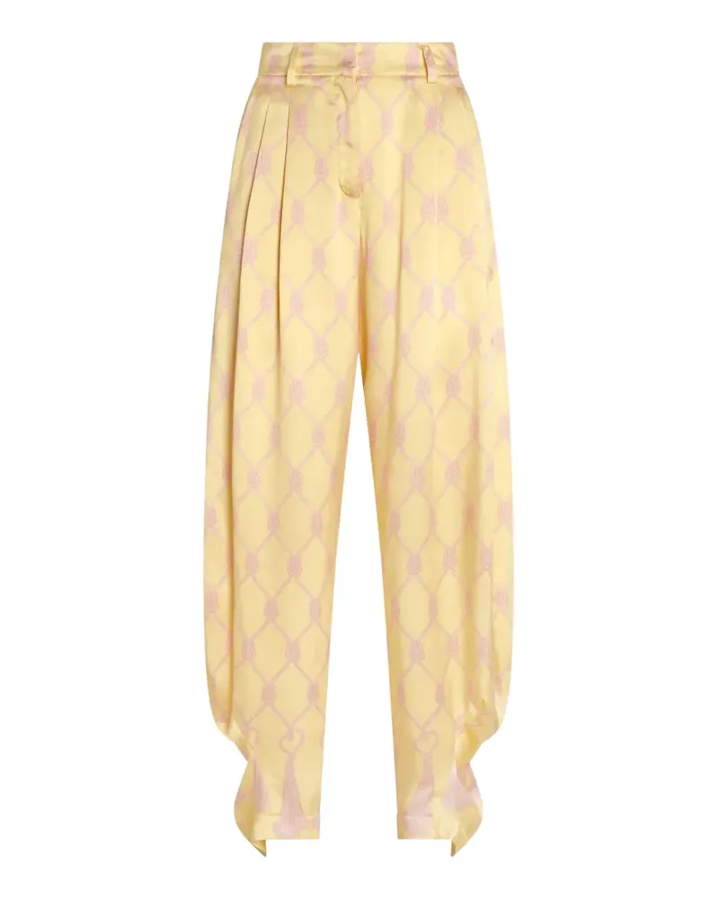 Genny silk printed trousers - Gelb Gelb