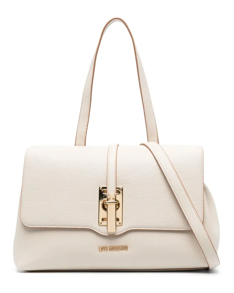 Moschino Love Heart Lock Schultertasche - Nude Nude