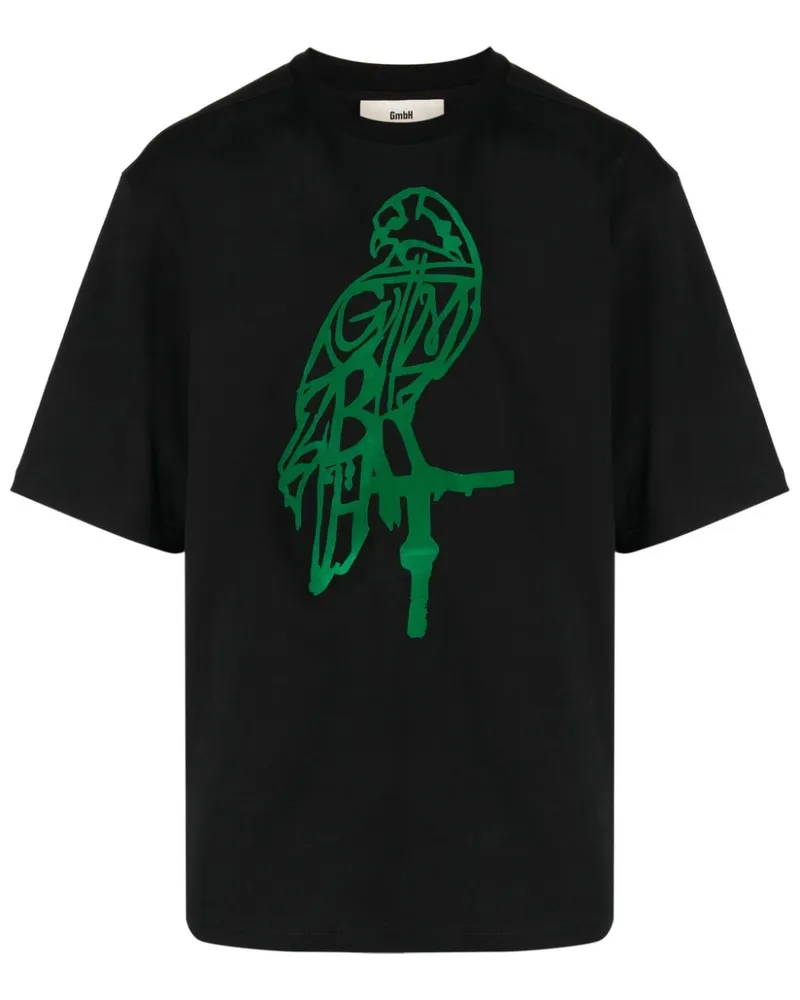 GmbH T-Shirt aus Bio-Baumwolle mit Print Schwarz