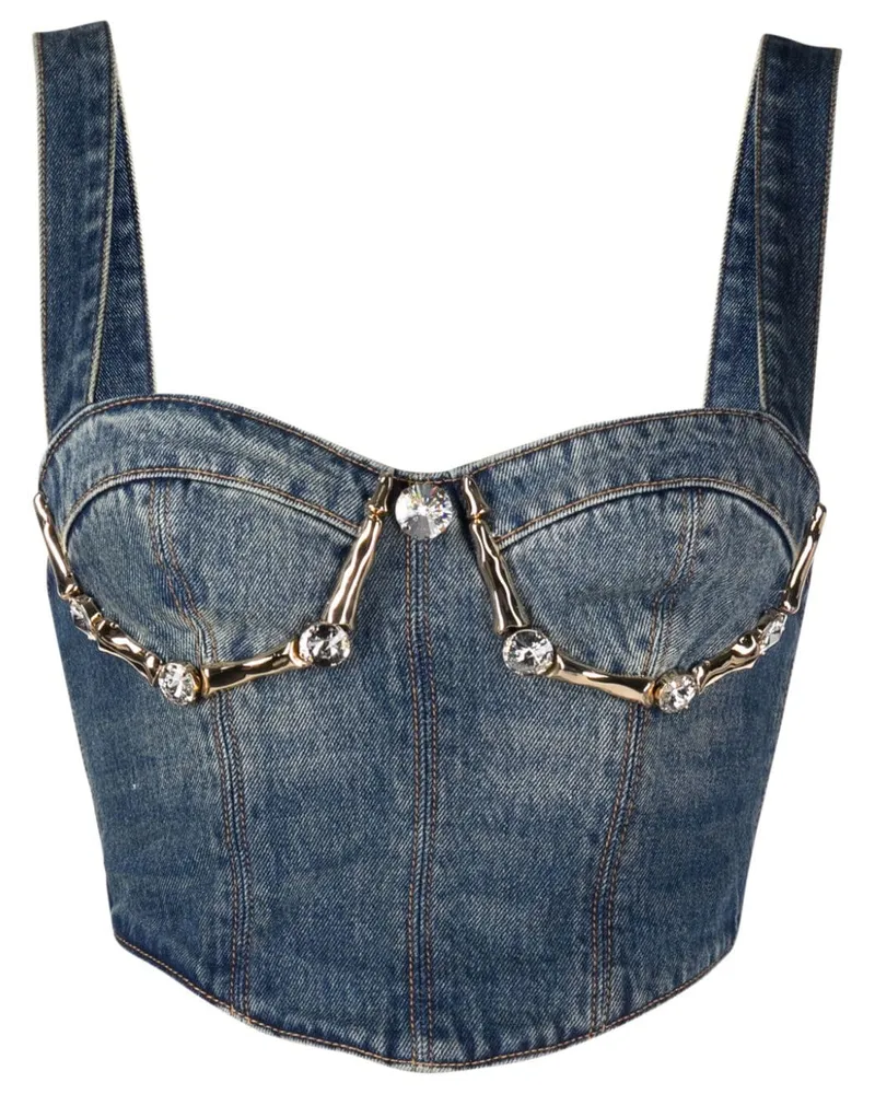 Area Bustier mit Kristallen - Blau Blau