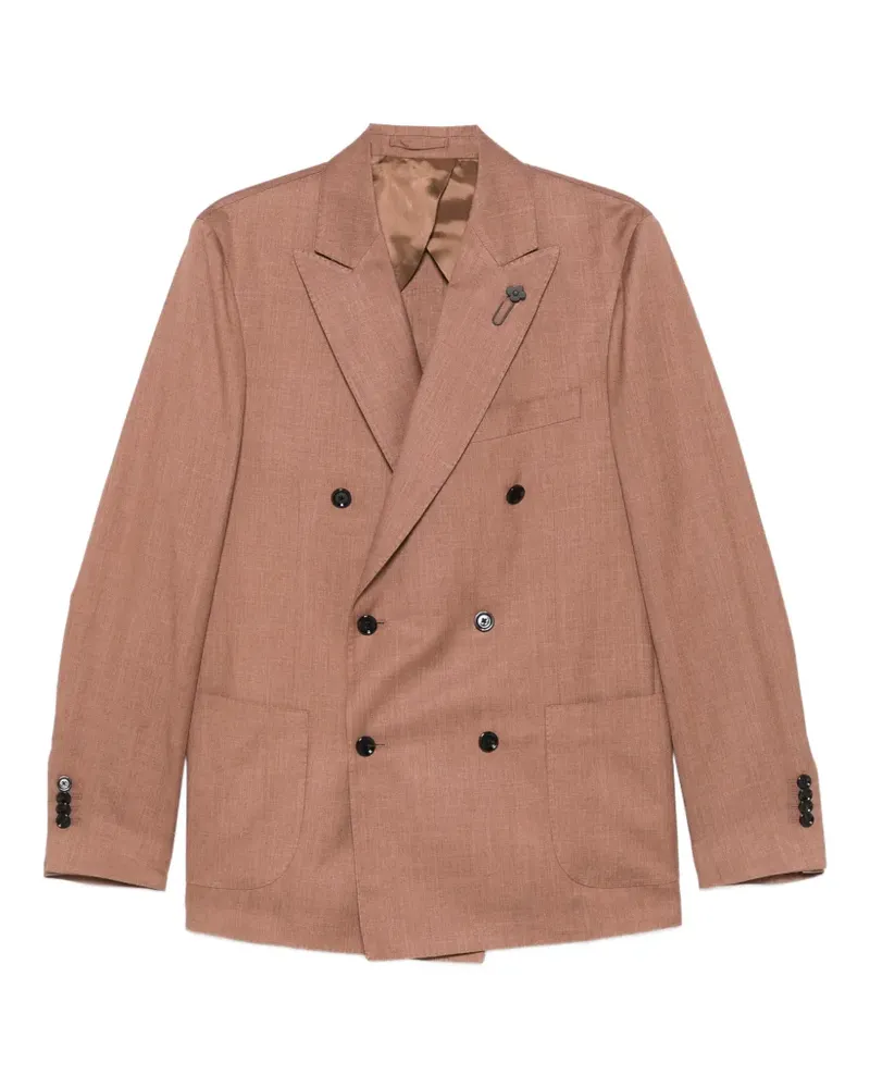 LARDINI double-breasted blazer - Braun Braun