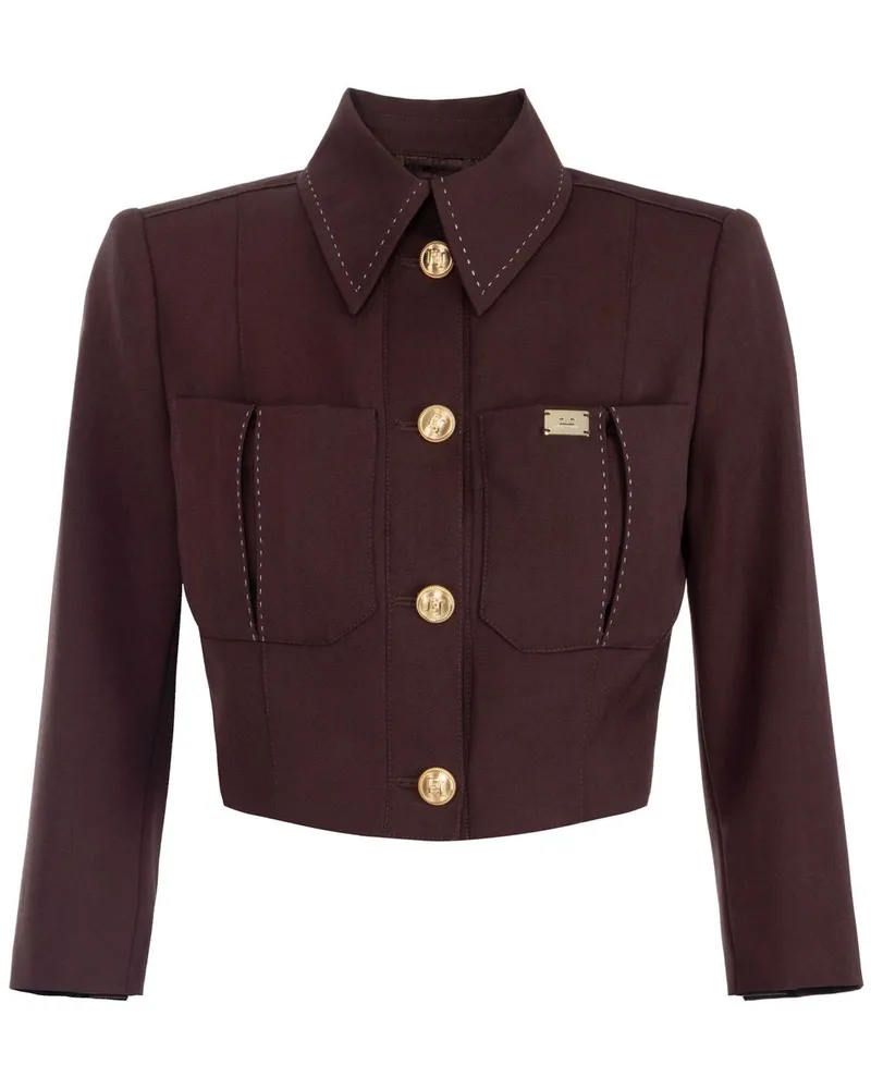 Elisabetta Franchi Jacke mit Kontrastnähten - Braun Braun