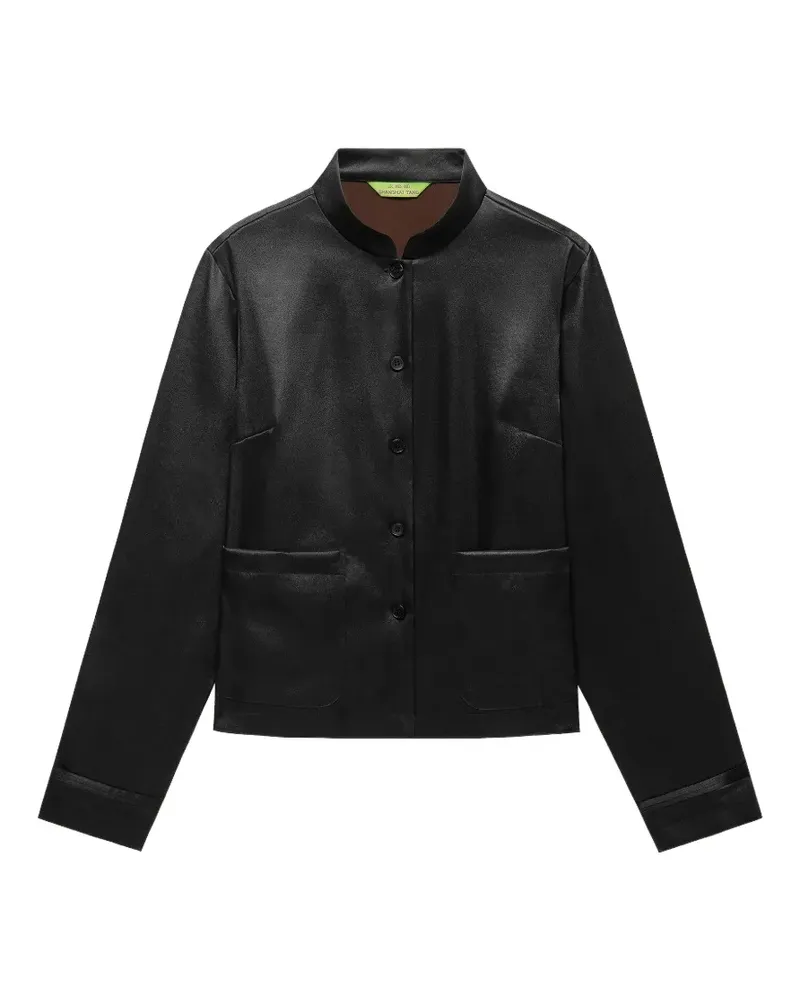 Shanghai Tang Tang Bluse aus Satin - Schwarz Schwarz