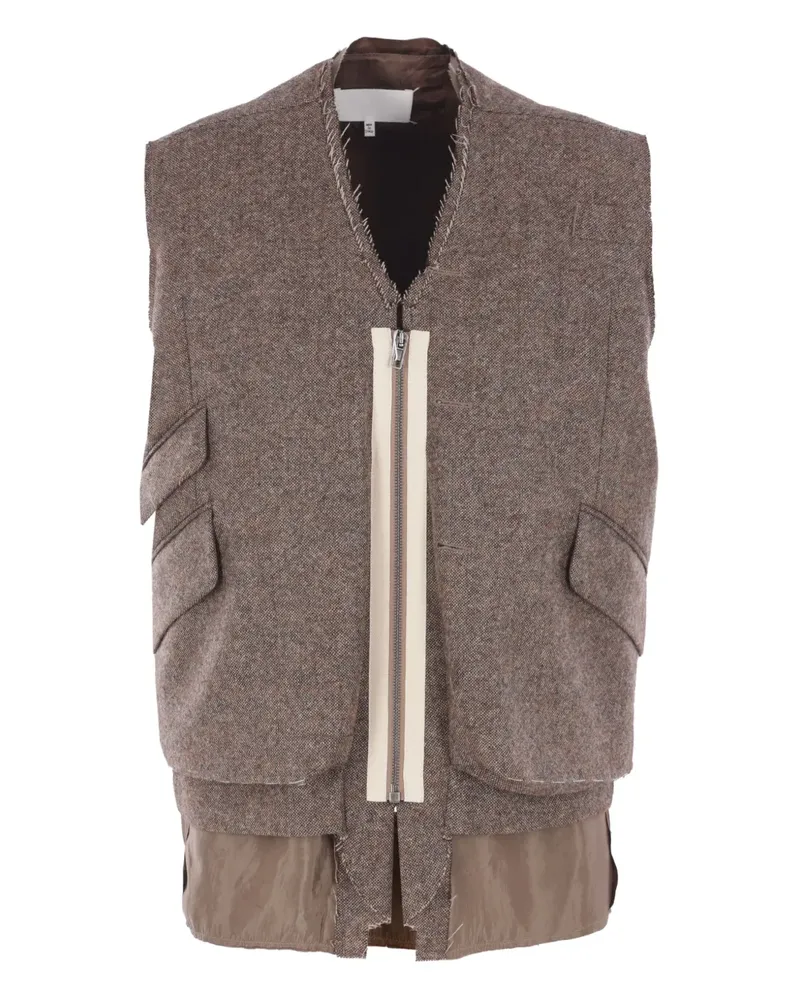 Maison Margiela Wollweste mit Klappentasche - Braun Braun