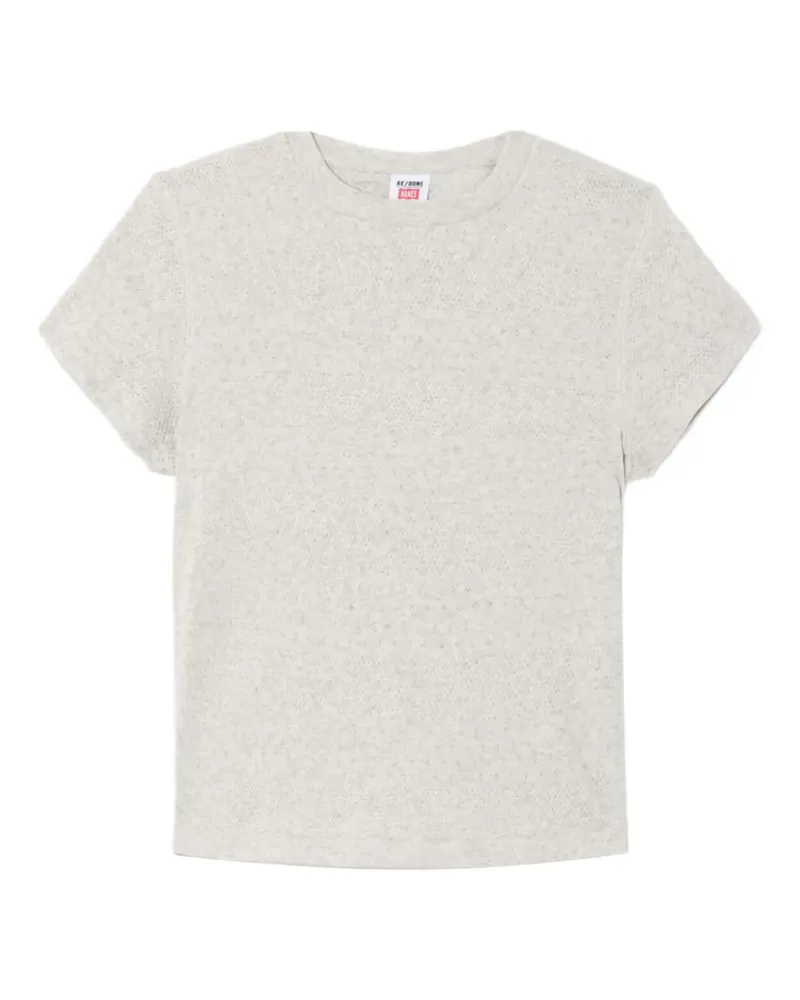 RE/DONE T-Shirt in Pointelle-Optik - Grau Grau