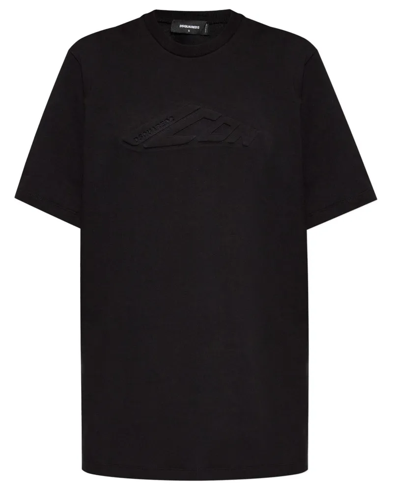 Dsquared2 T-Shirtkleid aus Baumwolle - Schwarz Schwarz