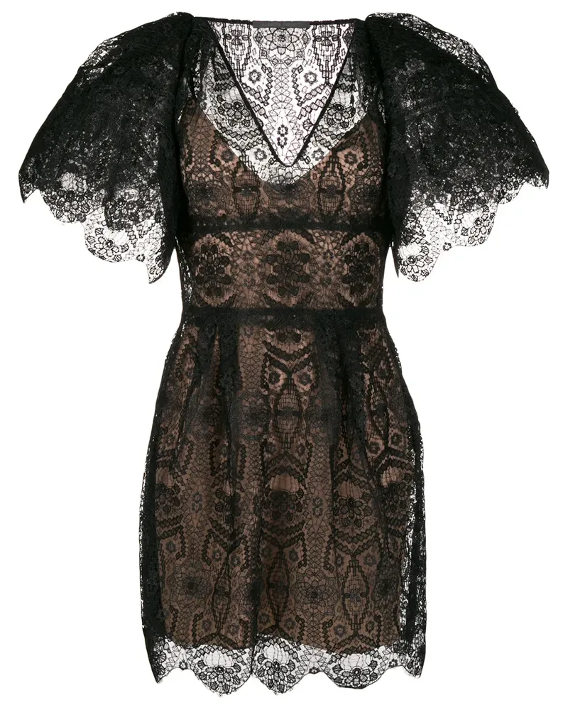 Alberta Ferretti Minikleid mit Spitze - Schwarz Schwarz