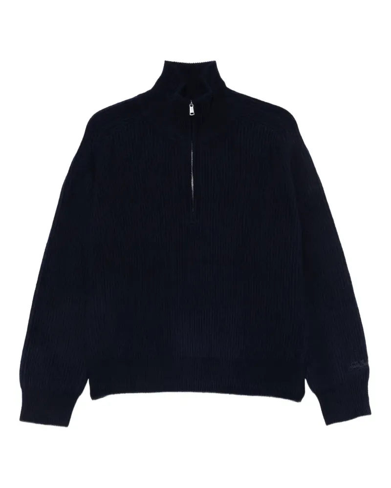 MC2 Saint Barth ribbed-knit half-zip sweater - Blau Blau