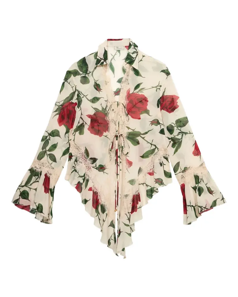 Blumarine Hemd mit Blumenprint - Nude Nude