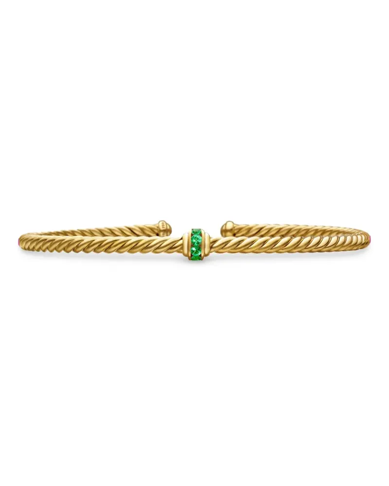 David Yurman 18kt Classic Cablespira Station Gelbgoldarmband mit Pavé 3mm Gold