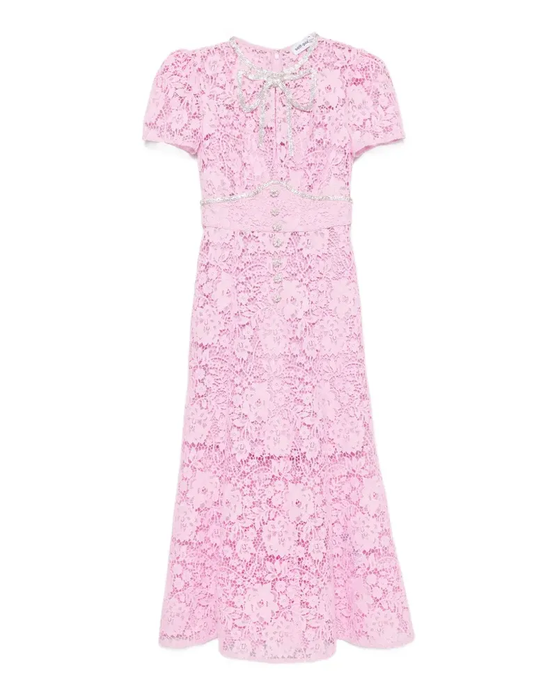 Self-Portrait Kleid mit Spitze - Rosa Rosa