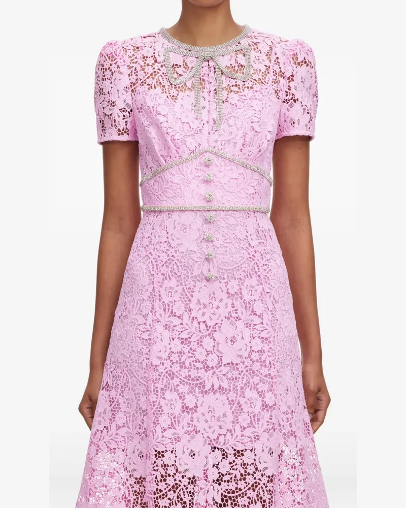 Self-Portrait Kleid mit Spitze - Rosa Rosa