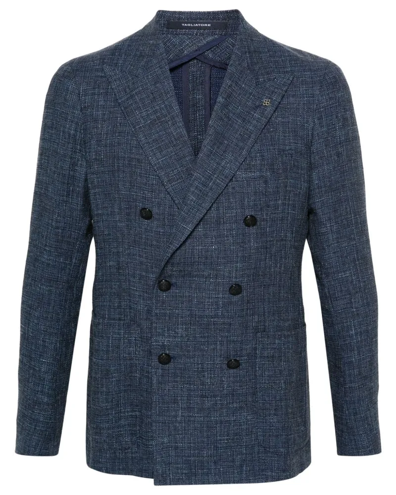 Tagliatore Doppelreihiges Sakko mit steigendem Revers - Blau Blau