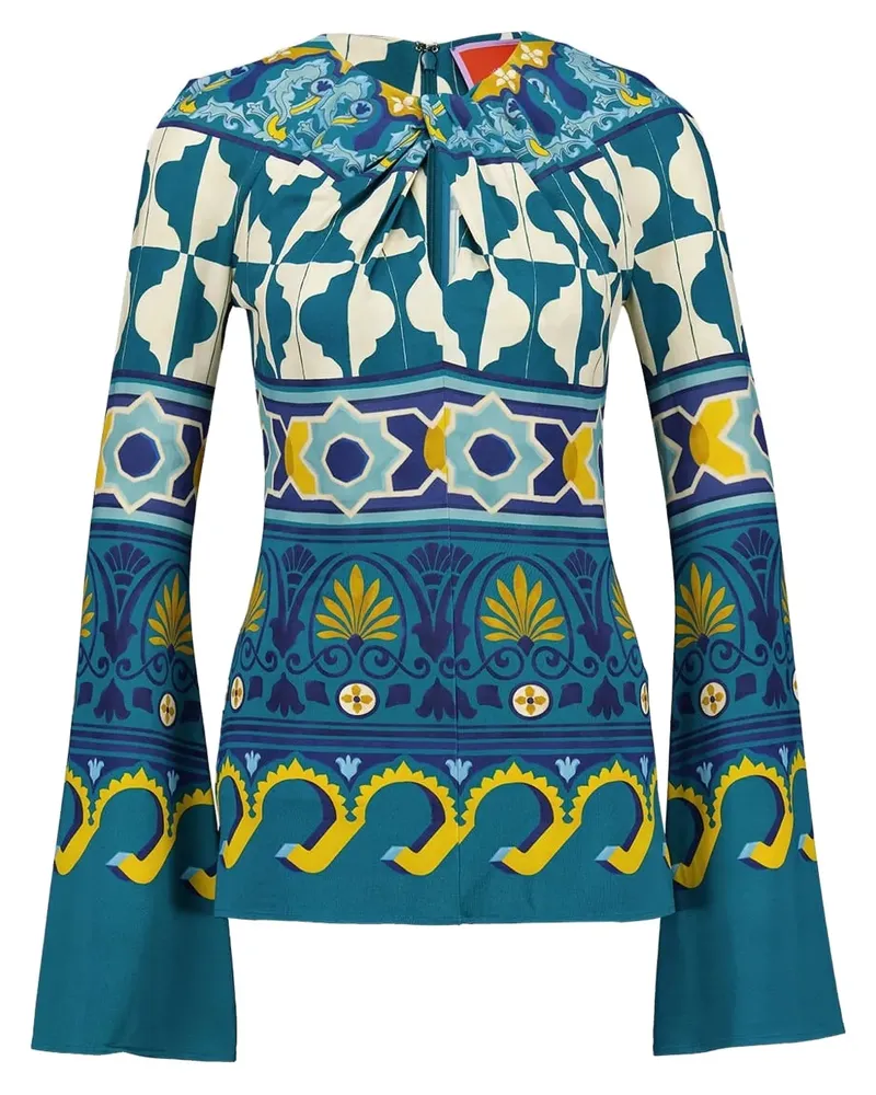 La DoubleJ Bluse mit Print - Blau Blau