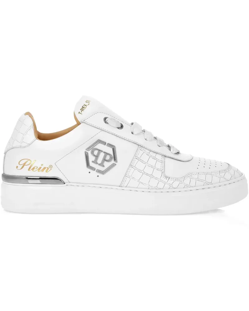 Philipp Plein Sneakers mit Logo-Schild - Weiß Weiß
