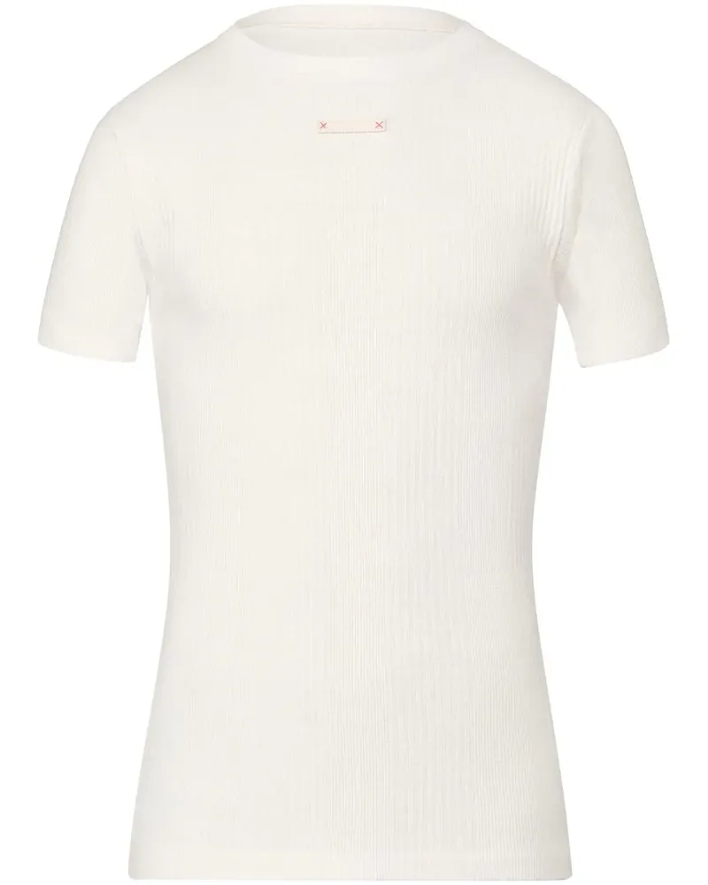 Maison Margiela Geripptes Fancy T-Shirt - Weiß Weiß