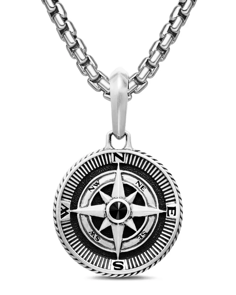 David Yurman Maritime Compass Amulett aus Sterlingsilber 29,5mm Silber