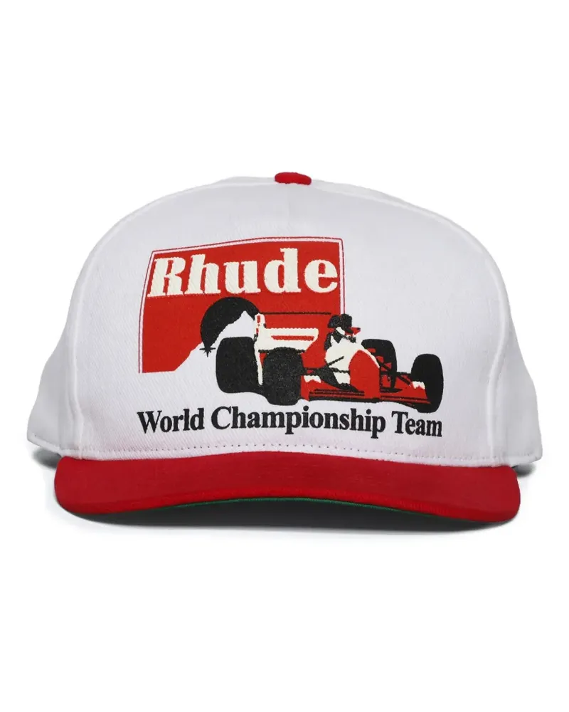RHUDE Baseballkappe mit Rennwagen - Weiß Weiß