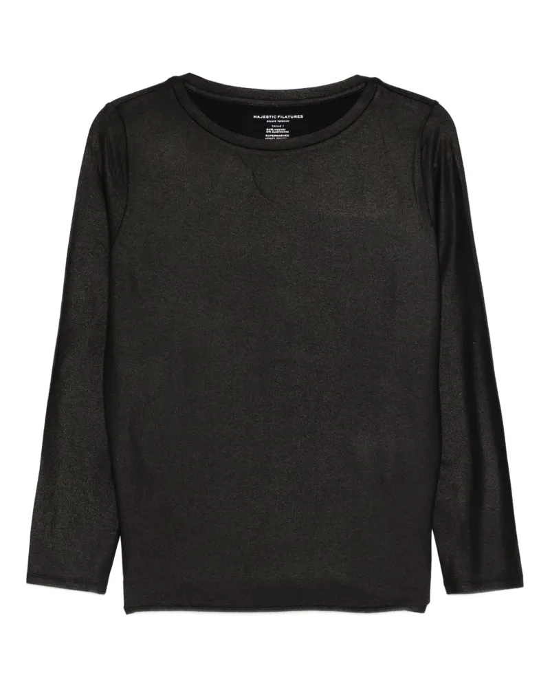 Majestic Klassisches Langarmshirt - Grau Grau