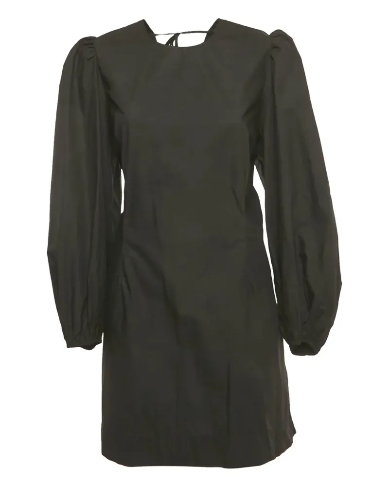 Ganni poplin open-back mini dress - Schwarz Schwarz