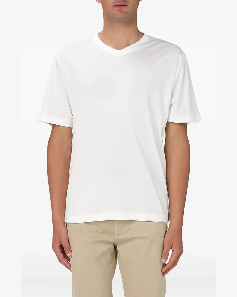 Eleventy T-Shirt mit V-Ausschnitt - Weiß Weiß