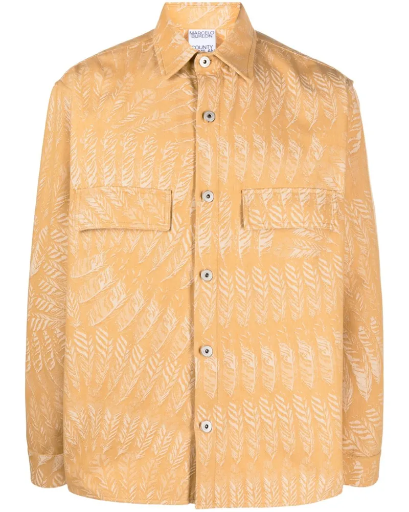 Marcelo Burlon | County of Milan Hemd mit Feder-Print - Nude Nude