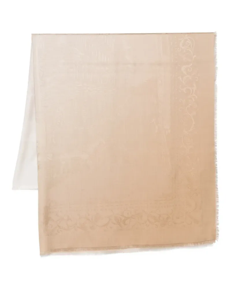 Ferragamo Schal mit Fransensaum - Nude Nude