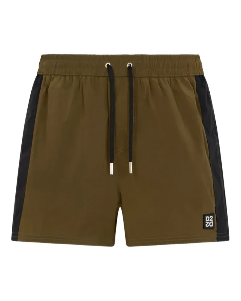 Dsquared2 Mittellange D2 Upside Down Badeshorts - Grün Grün