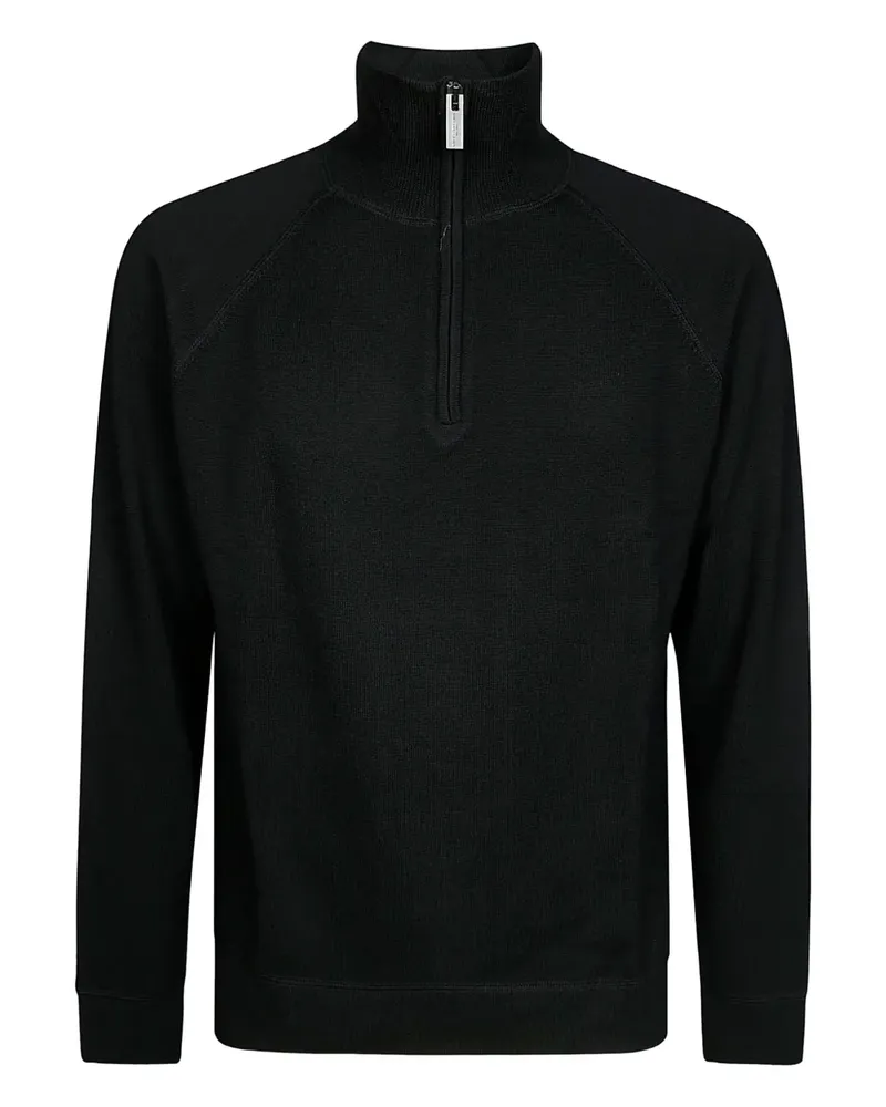 Paolo Pecora Milano Maglia Mezza Pullover mit Reißverschluss - Schwarz Schwarz