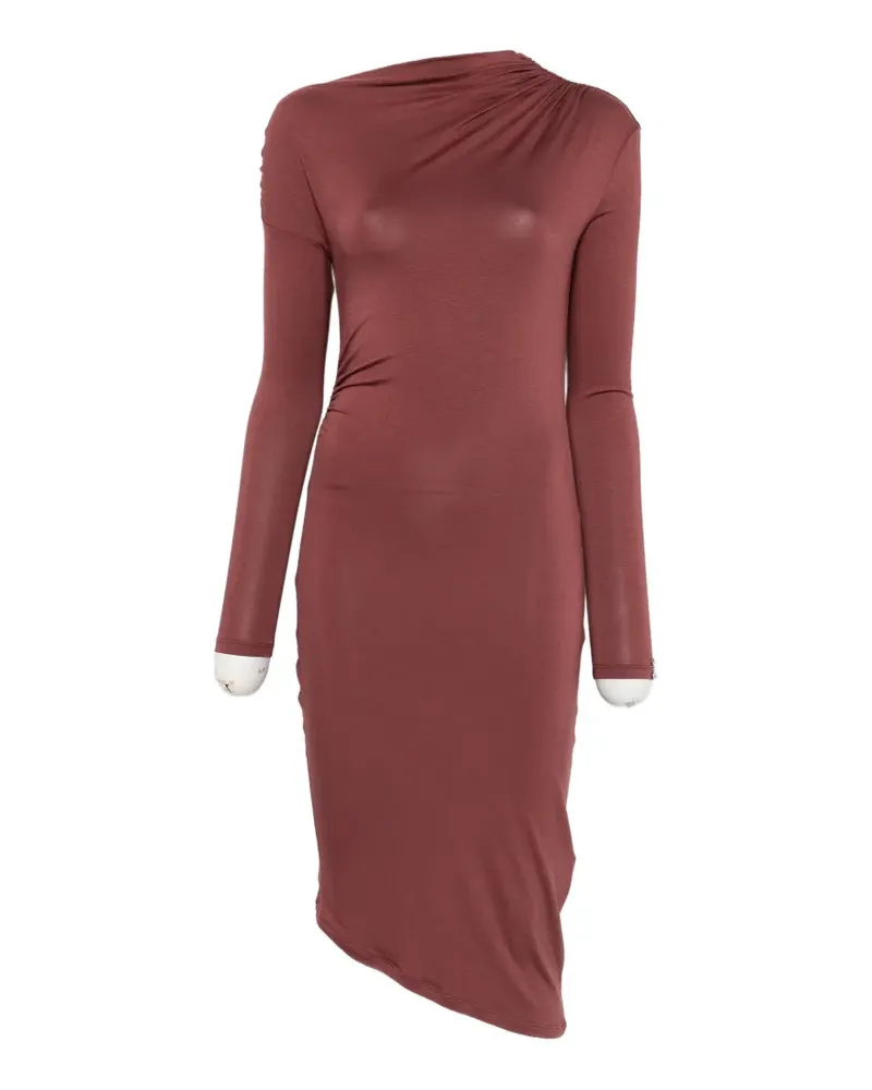 Patrizia Pepe draped asymmetric dress - Braun Braun