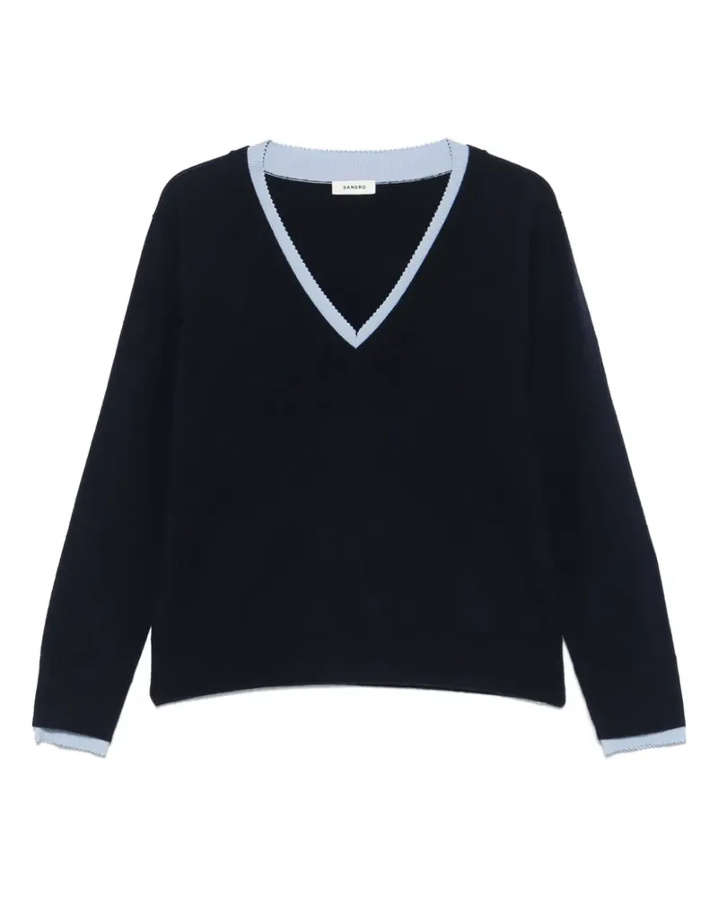 Sandro Pullover mit V-Ausschnitt - Blau Blau