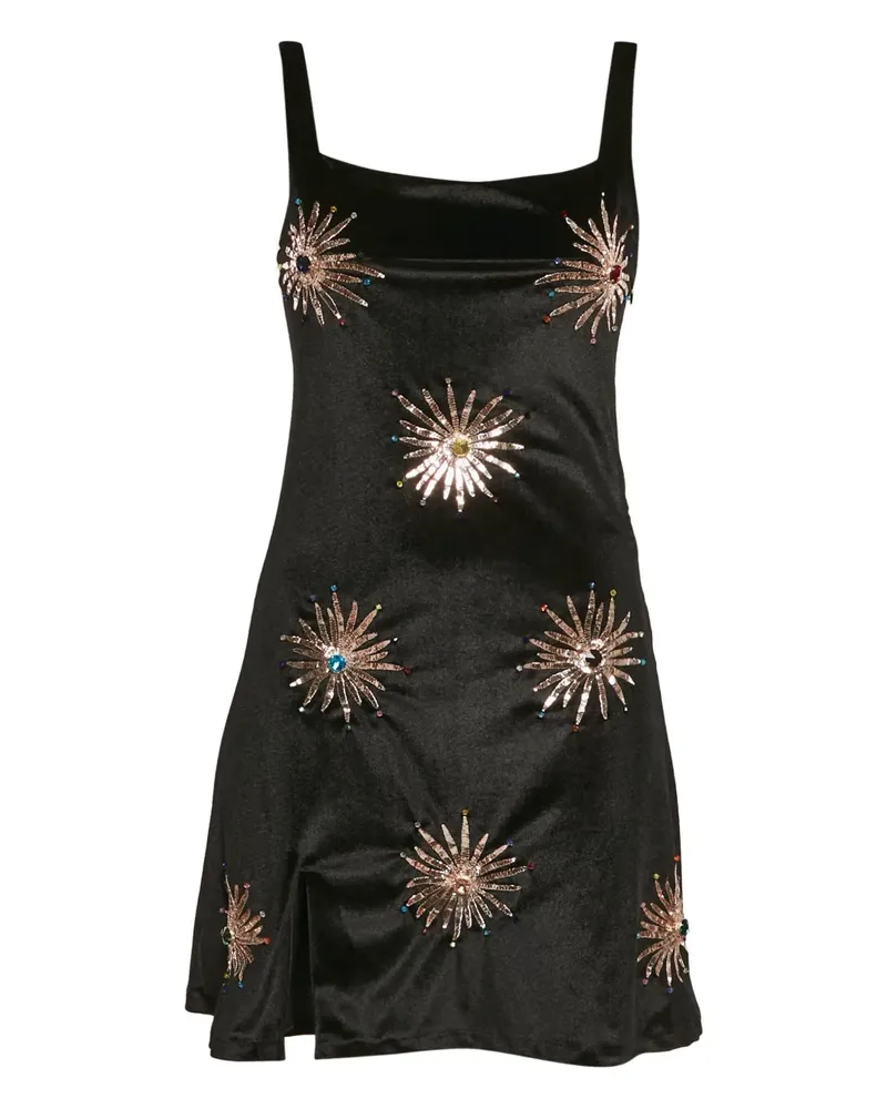 Oceanus Pre-owned Starburst Minikleid - Schwarz Schwarz