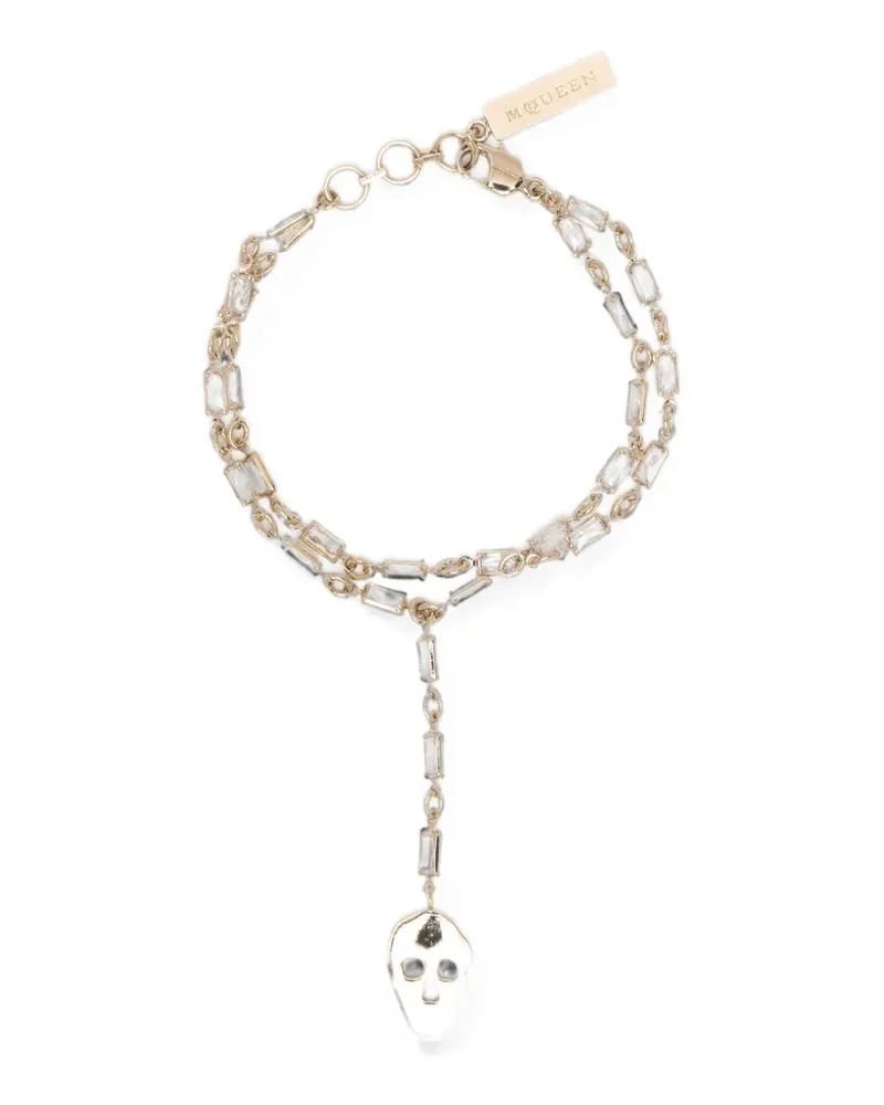 Alexander McQueen Skull crystal-embellished bracelet - Gold Gold