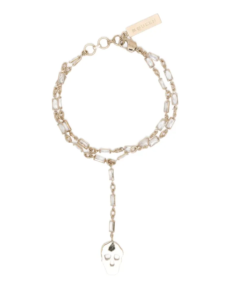 Alexander McQueen Skull crystal-embellished bracelet - Gold Gold