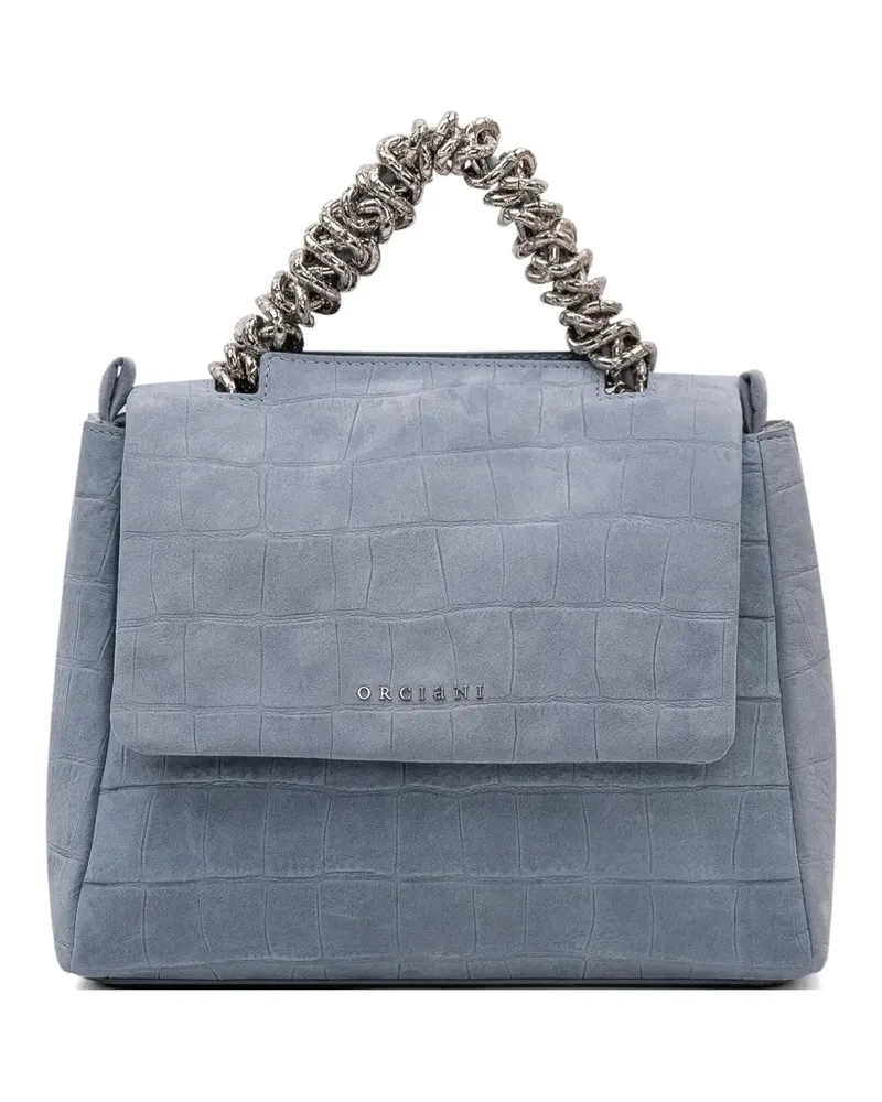 Orciani crocodile-effect chain handle tote bag - Blau Blau