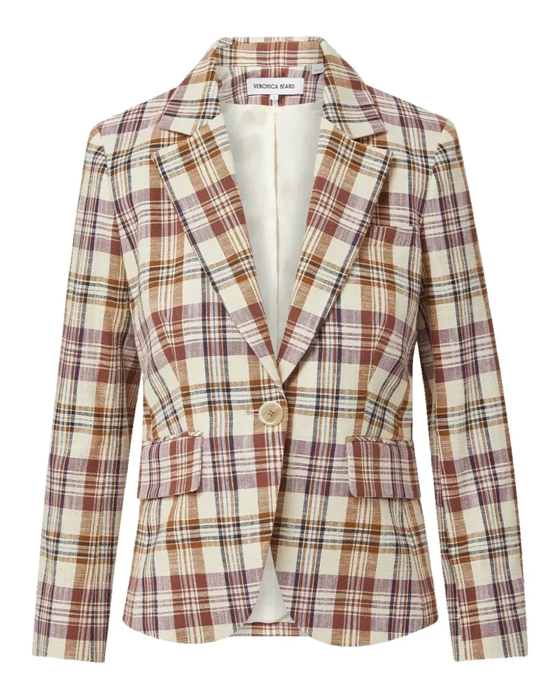 Veronica Beard Tyra Blazer mit Karomuster - Nude Nude