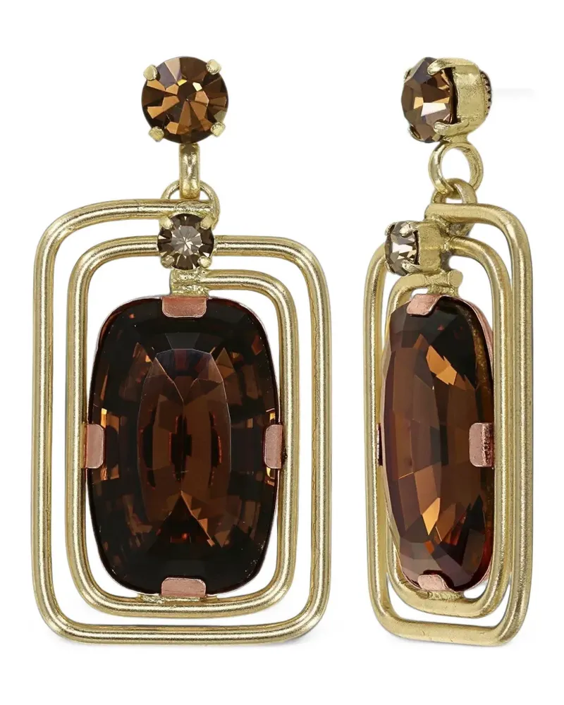 KONPLOTT To The Max cushion-cut crystal drop earrings - Gold Gold