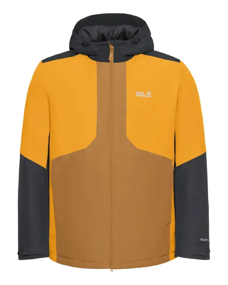 Jack Wolfskin Kapuzenjacke in Colour-Block-Optik - Gelb Gelb
