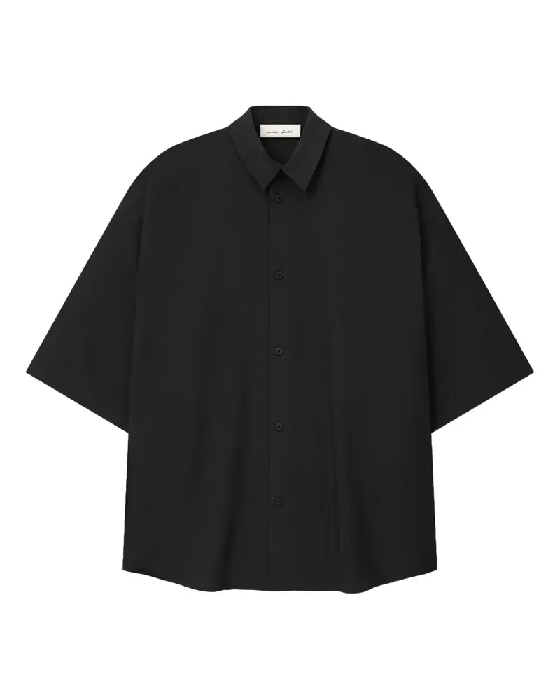 Fear of God silk-blend 3/4 sleeve button-up shirt - Schwarz Schwarz