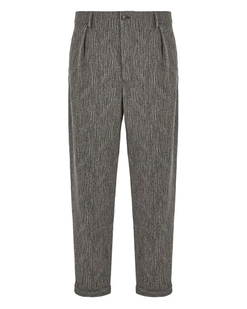 Giorgio Armani pleated-front textured trousers - Grau Grau