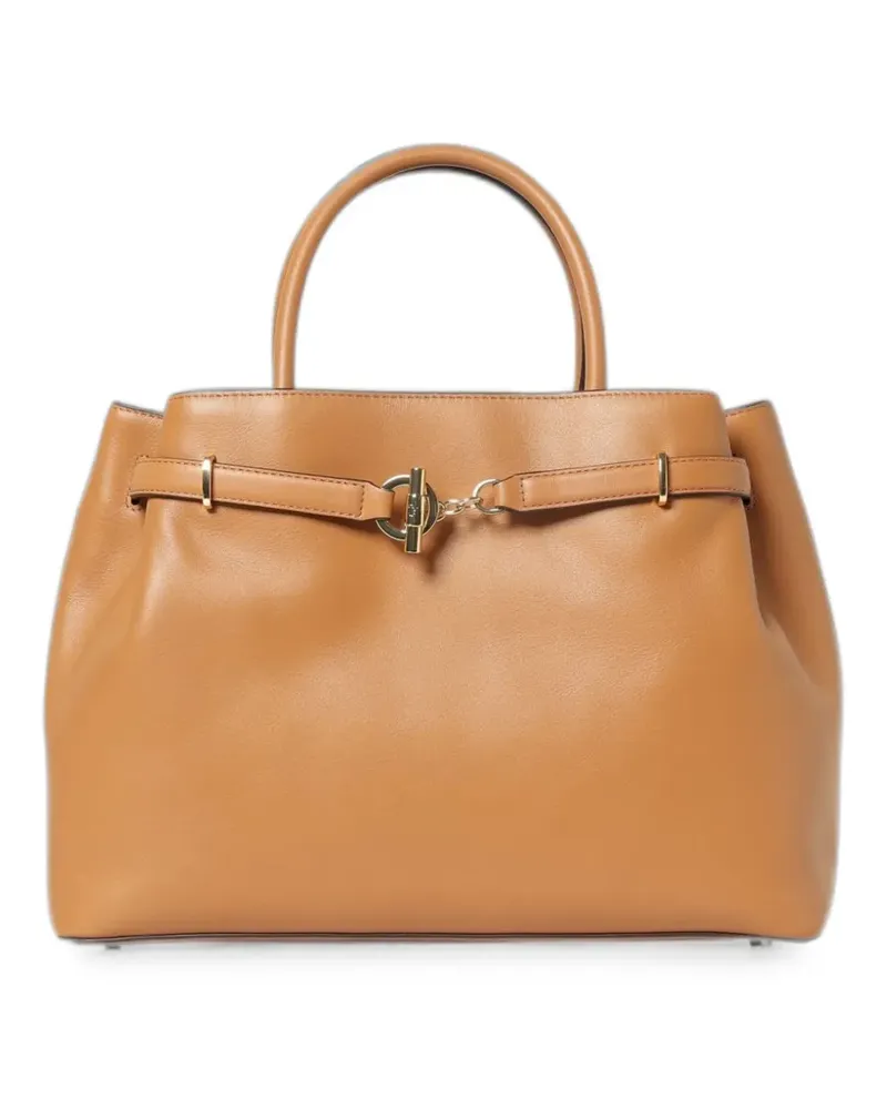 Ralph Lauren toggle-fastening leather shoulder bag - Braun Braun