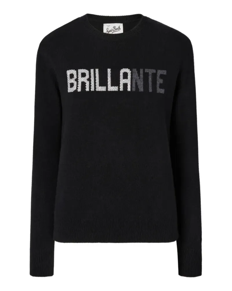 MC2 Saint Barth New Queen Pullover mit Strassapplikation - Schwarz Schwarz