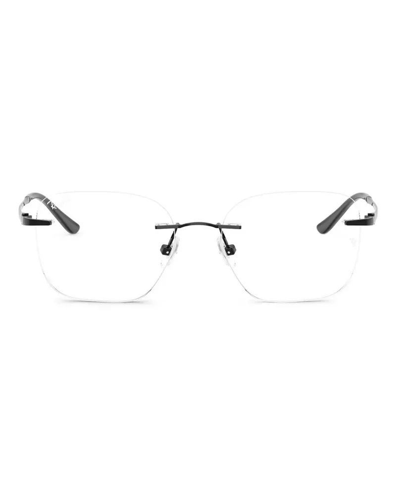 Ray Ban Rahmenlose Brille mit eckigen Gläsern - Schwarz Schwarz