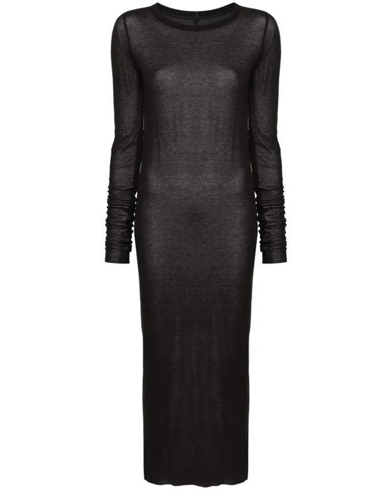 Rick Owens Midikleid aus geripptem Strick - Braun Braun