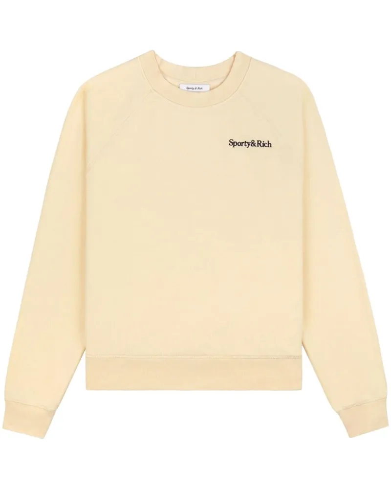 SPORTY & RICH Sweatshirt mit Logo-Stickerei - Gelb Gelb