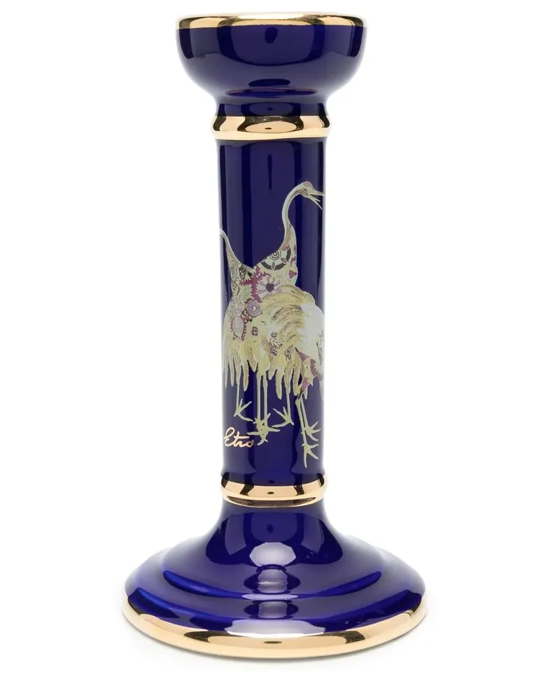 Etro Kerzenhalter mit Print - Blau Blau