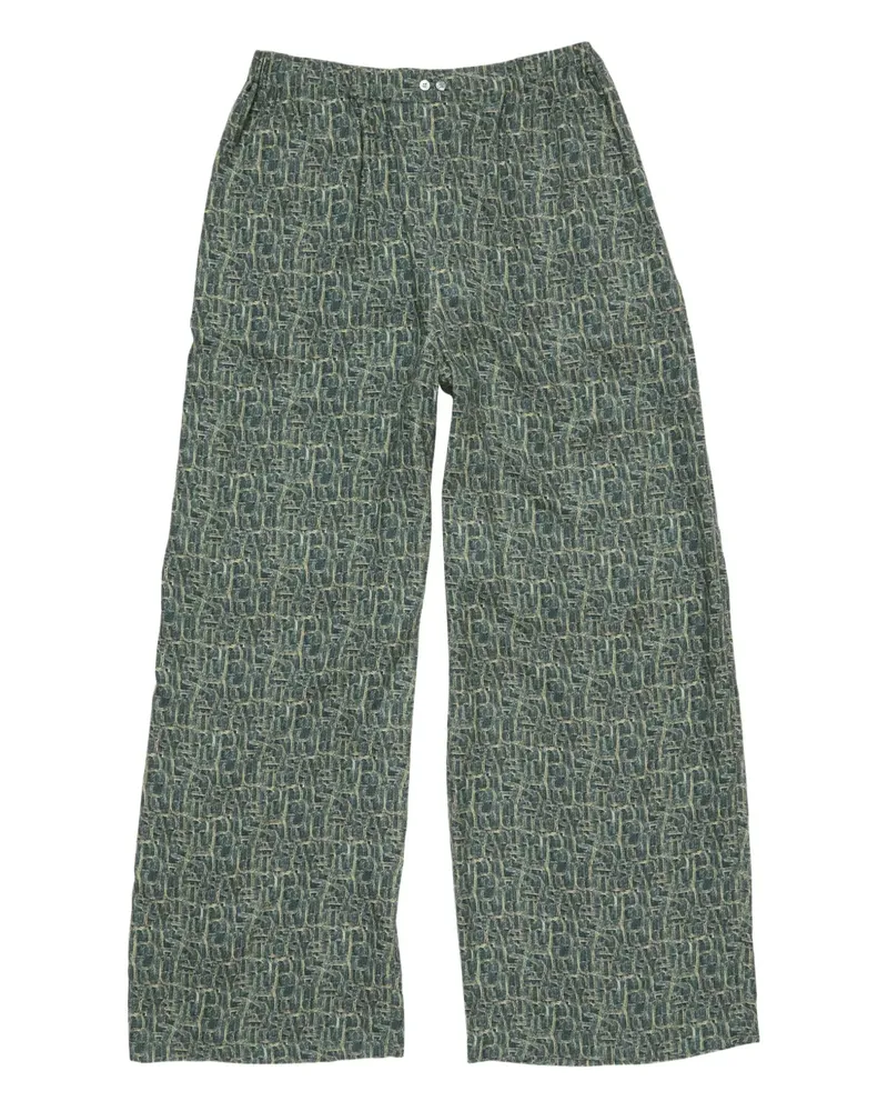 Acne Studios Hose mit abstraktem Print - Grün Grün