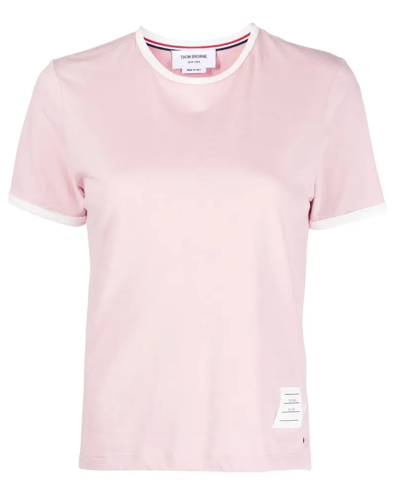 Thom Browne T-Shirt mit Kontrastborten - Rosa Rosa