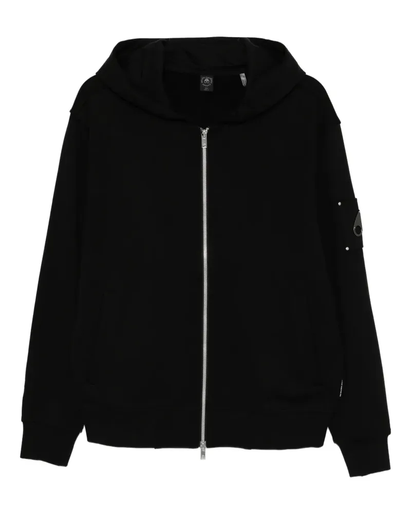 Moose Knuckles Hoodie mit Logo-Schild - Schwarz Schwarz